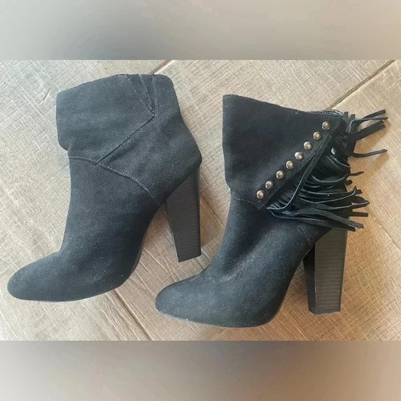 Black Fringe Booties - Picture 5 of 9